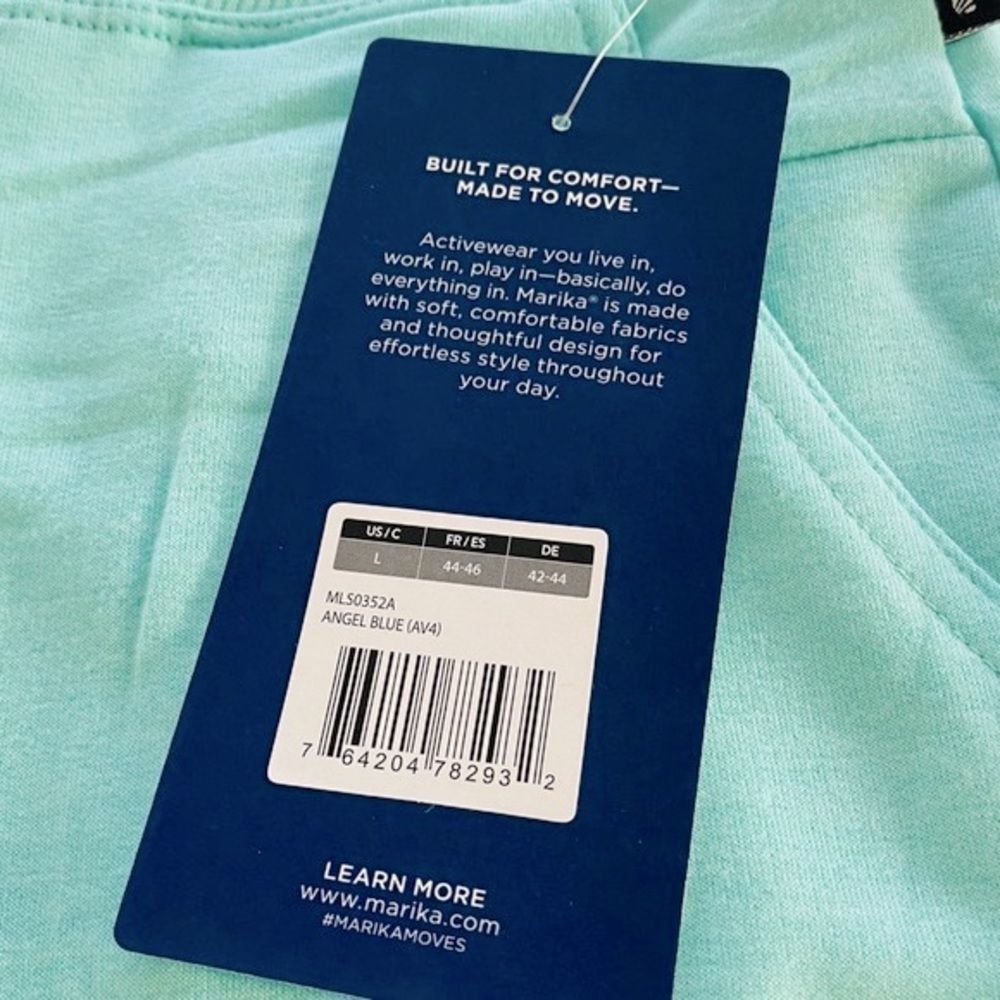 Marika Moxie Side Pocket Shorts In Angel Blue Size Large NWT - Picture 9 of 9